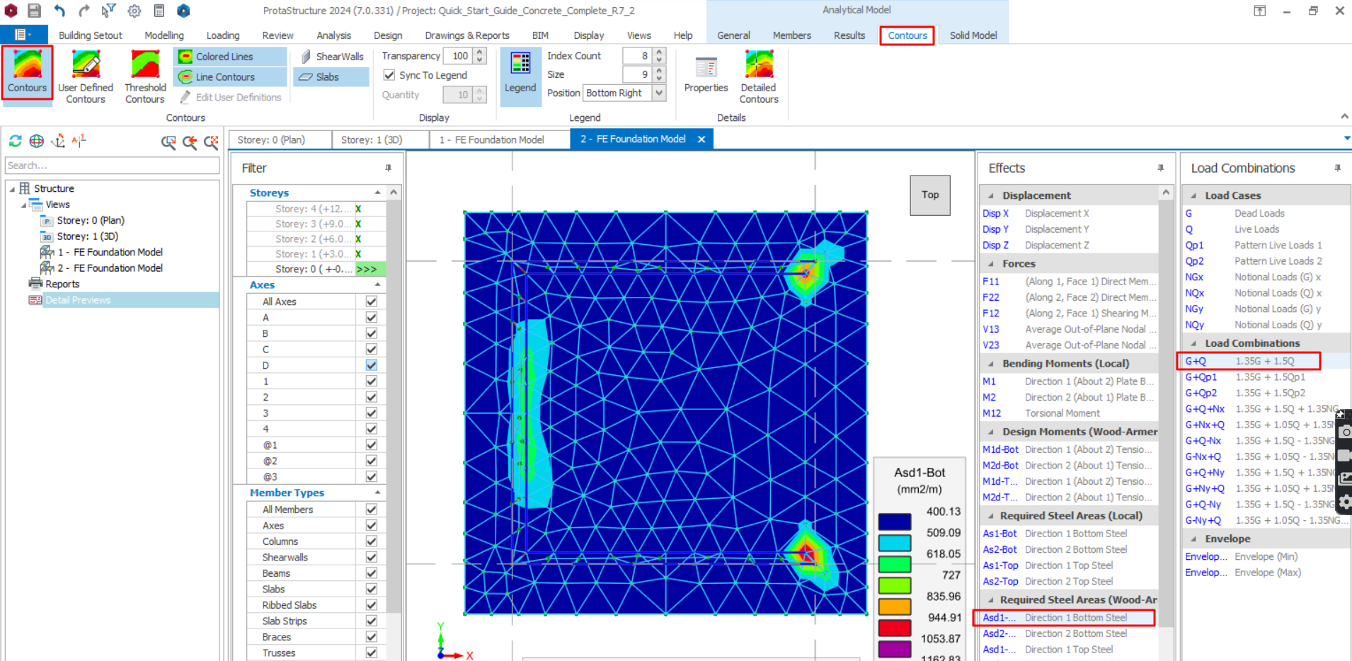 ProtaStructure : Raft Foundation and Piled Raft Foundation Example