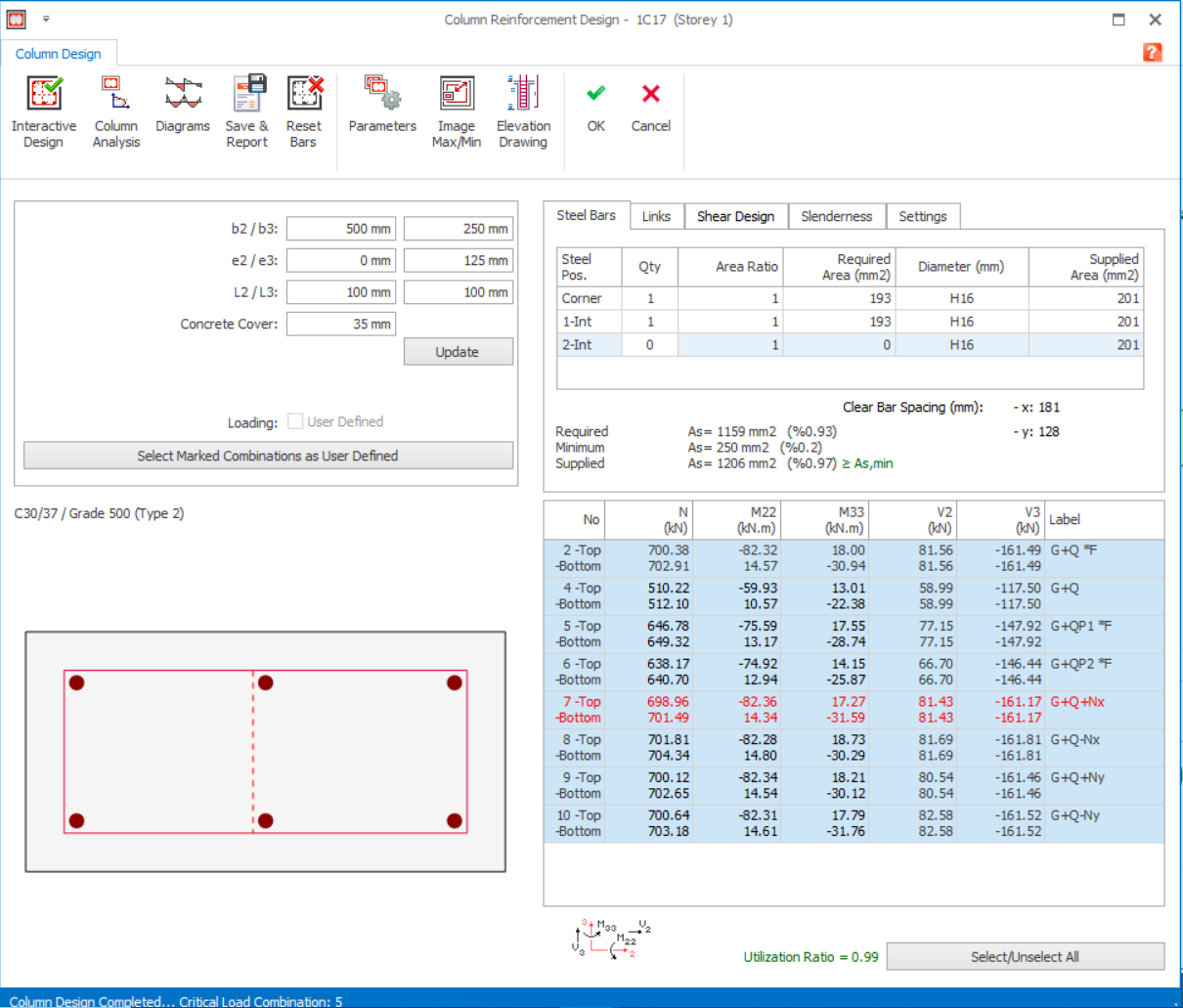 Interactive Column Design